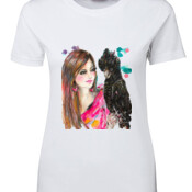 Art for Wilidlife Ladies Black Cockatoo T-Shirt 
