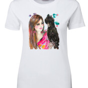 Art for Wilidlife Ladies Black Cockatoo T-Shirt 