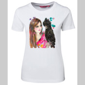 Art for Wilidlife Ladies Black Cockatoo T-Shirt 