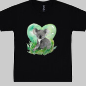 Koala In My Heart Adults Black T-Shirt 